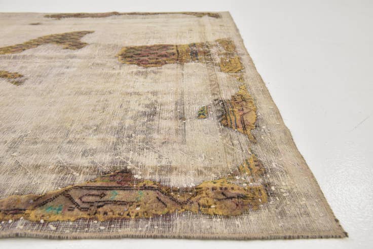 Detailfoto van 190cm x 255cm Handgeknoopt Ultra Vintage Perzisch Wol Vloerkleed