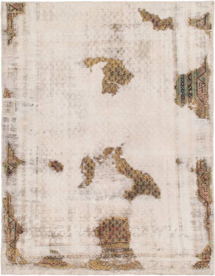 Detail image of 6' 2 x 8' 5 Hand Knotted Ultra Vintage Persian Wool Rug