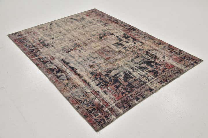 4' 6 x 6' Hand Knotted Ultra Vintage Persian Wool Rug