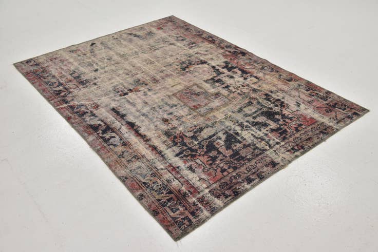 Detail image of 4' 6 x 6' Hand Knotted Ultra Vintage Persian Wool Rug