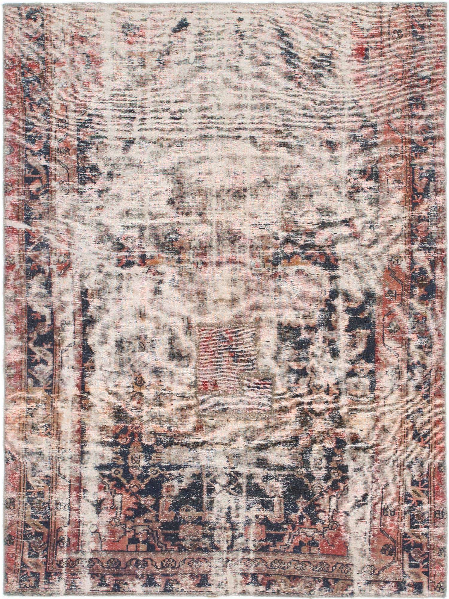 4' 6 x 6' Hand Knotted Ultra Vintage Persian Wool Rug