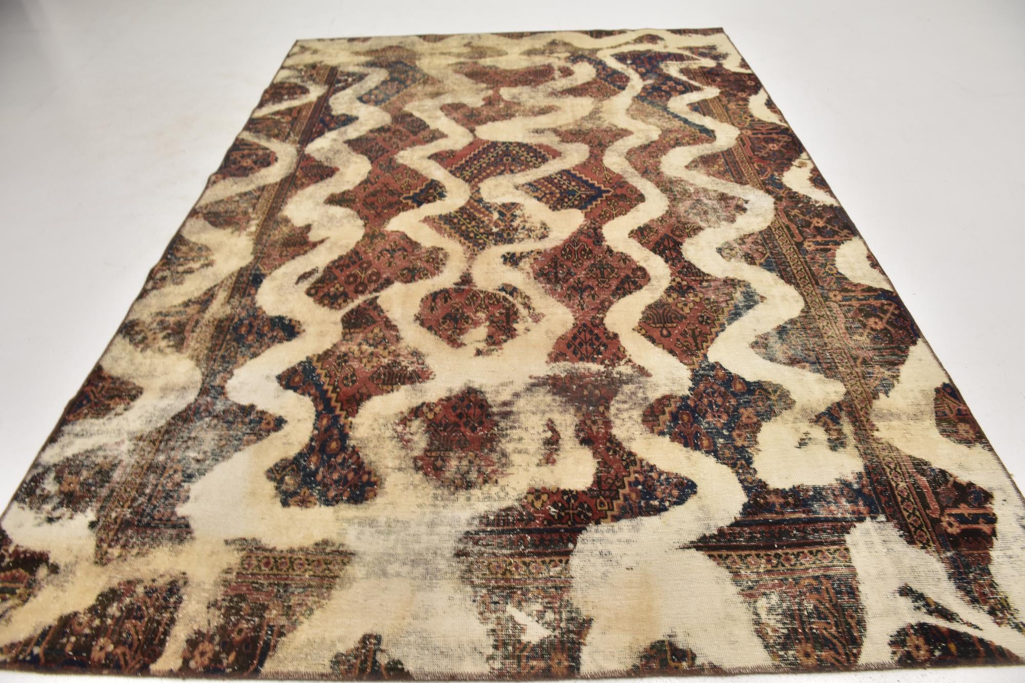 7' 3 x 10' 7 Hand Knotted Ultra Vintage Persian Wool Rug