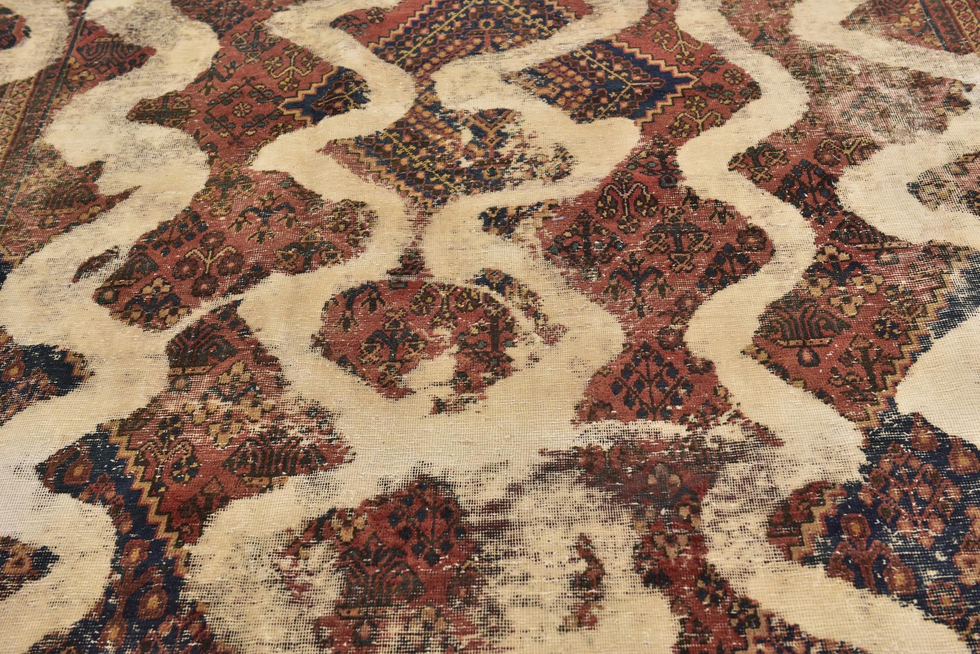 7' 3 x 10' 7 Hand Knotted Ultra Vintage Persian Wool Rug