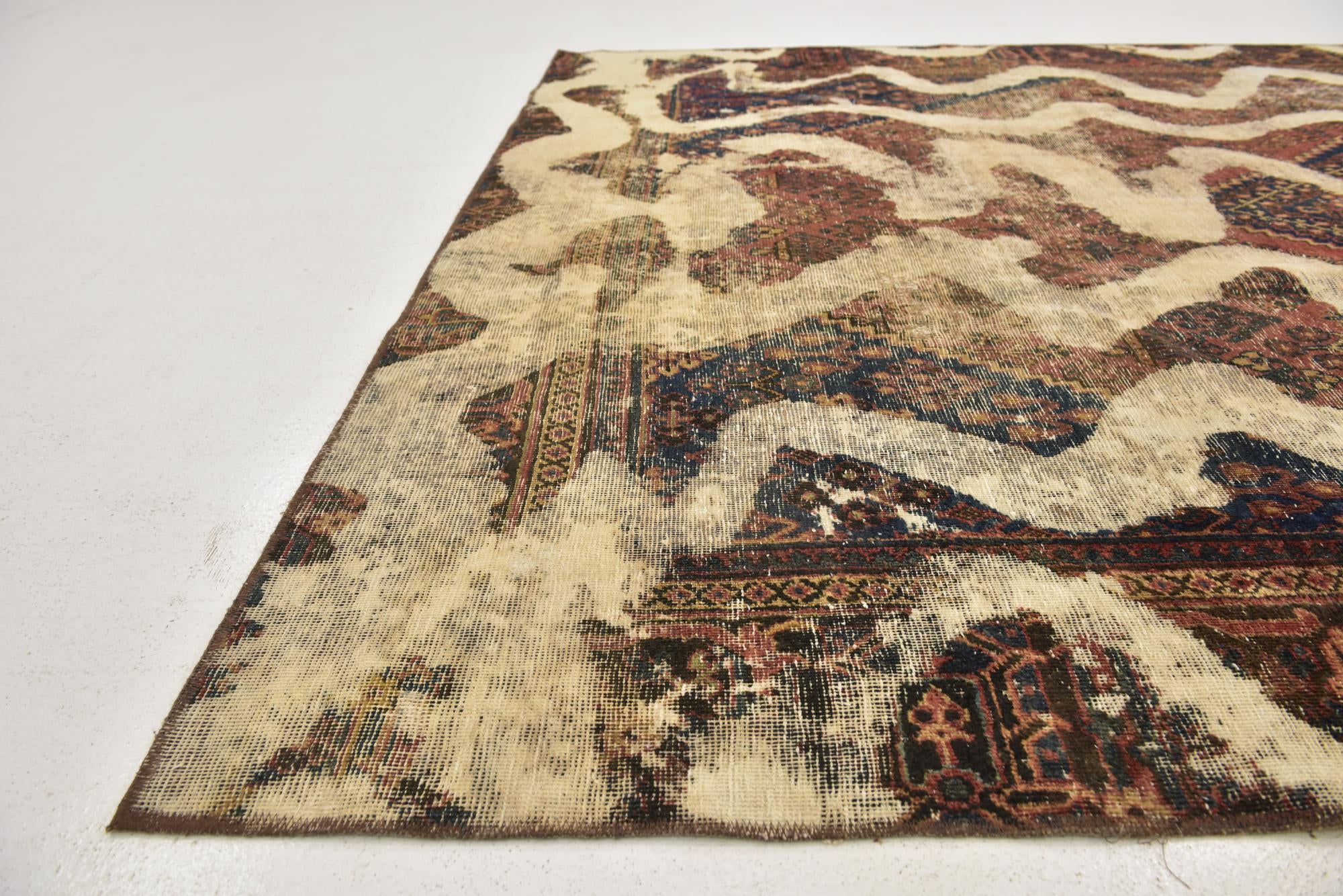7' 3 x 10' 7 Hand Knotted Ultra Vintage Persian Wool Rug