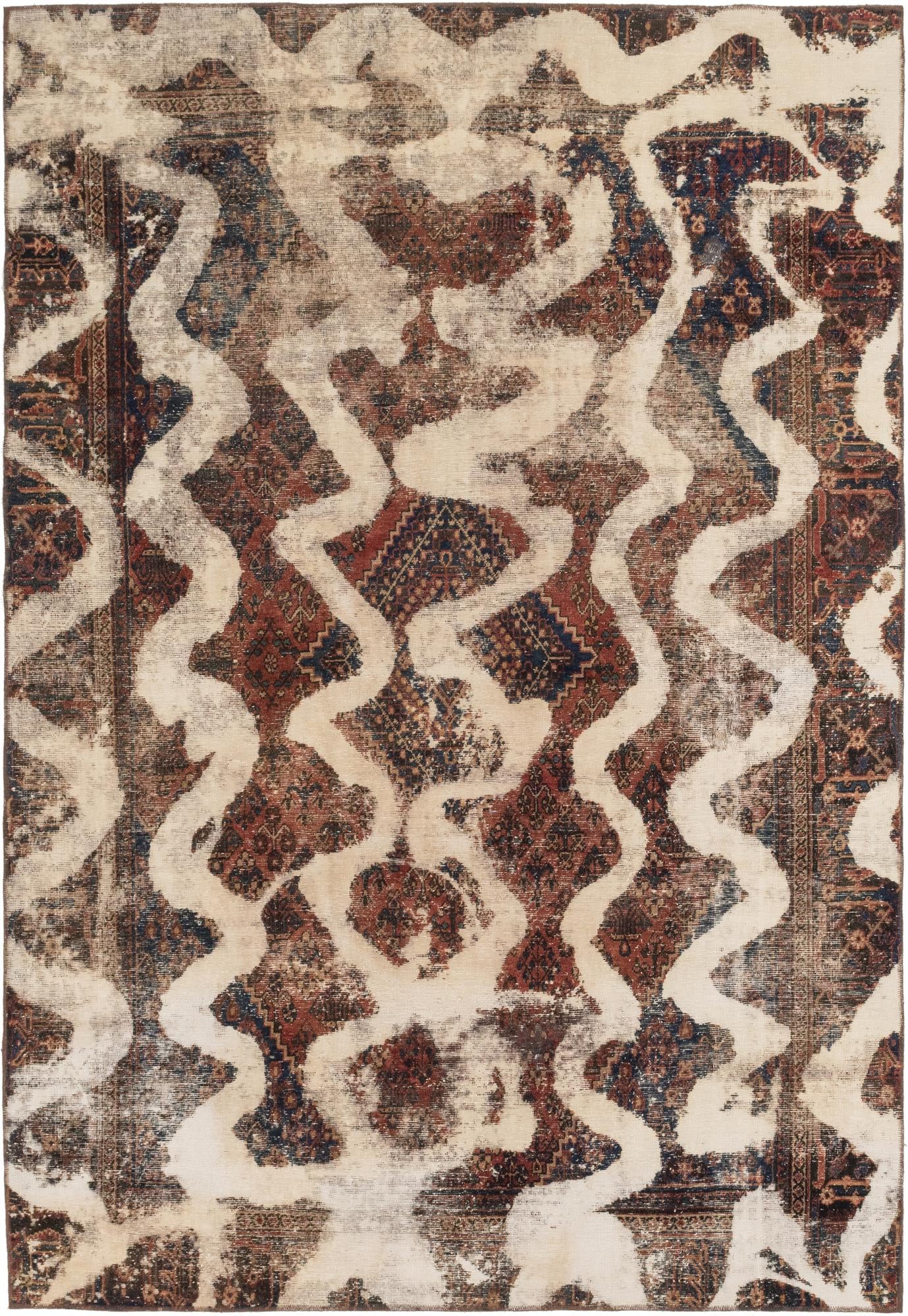 7' 3 x 10' 7 Hand Knotted Ultra Vintage Persian Wool Rug