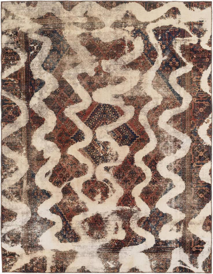 Detail image of 7' 3 x 10' 7 Hand Knotted Ultra Vintage Persian Wool Rug