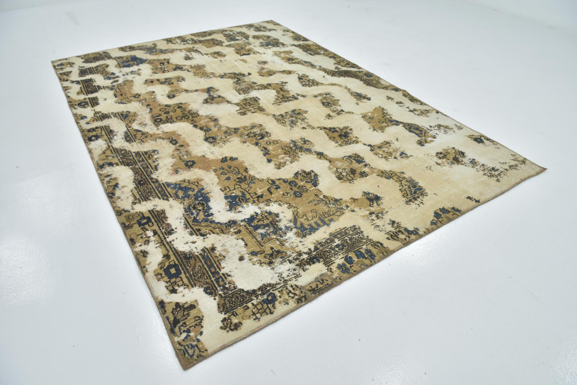 7' x 10' 2 Hand Knotted Ultra Vintage Persian Wool Rug