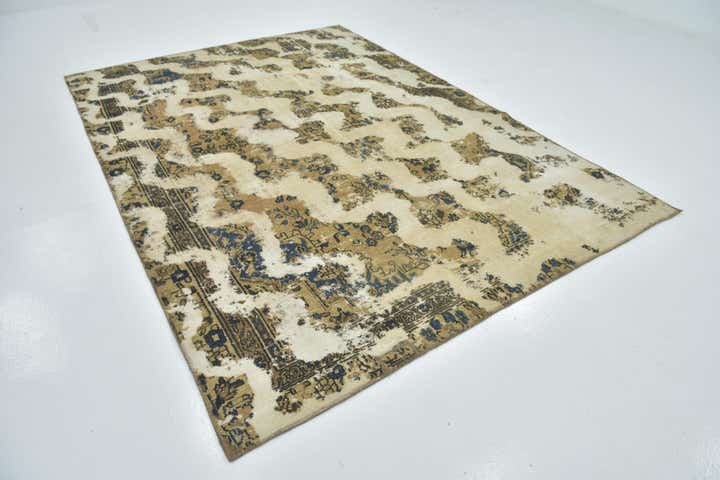 7' x 10' 2 Hand Knotted Ultra Vintage Persian Wool Rug