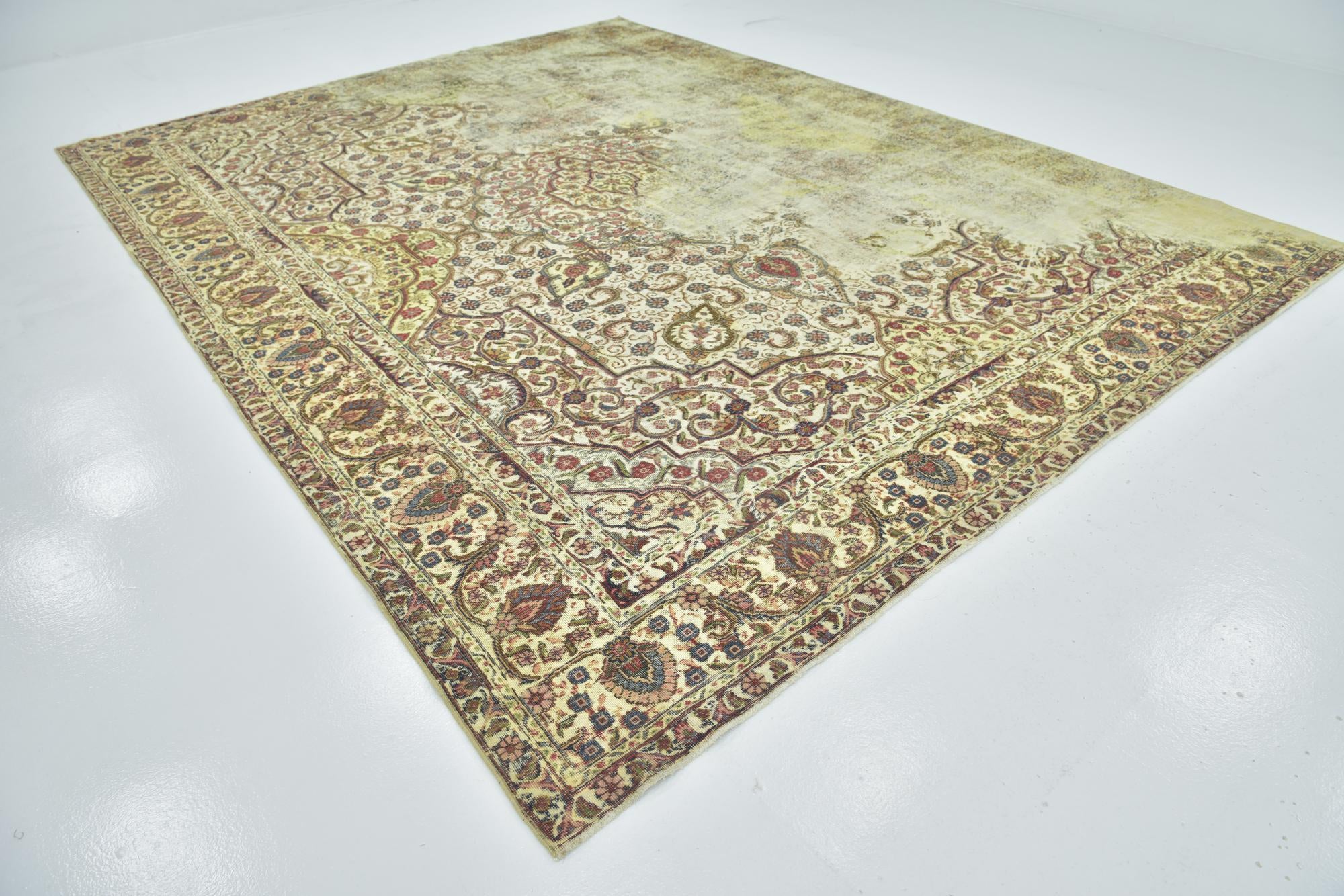 10' 2 x 13' 7 Hand Knotted Ultra Vintage Persian Wool Rug