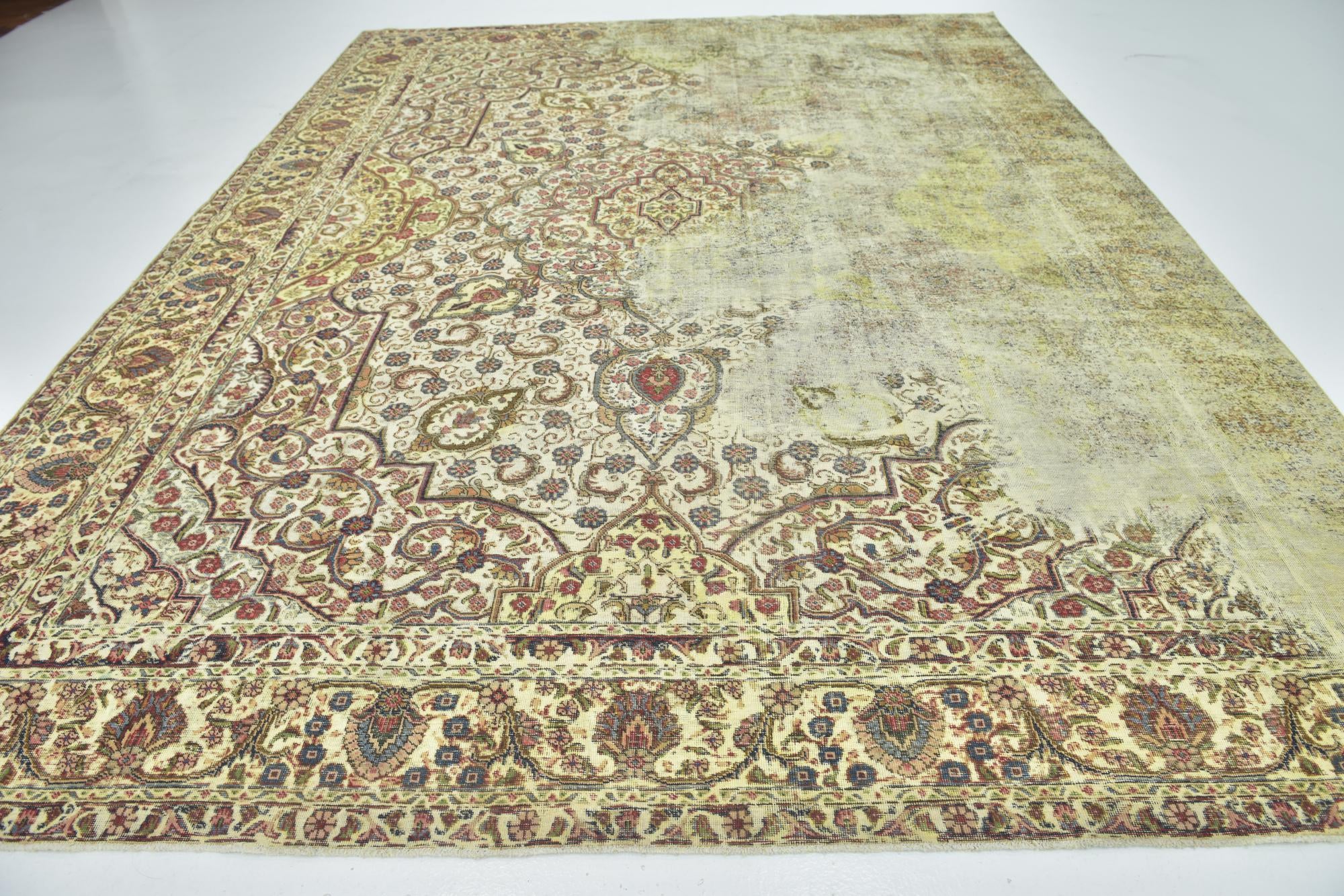 10' 2 x 13' 7 Hand Knotted Ultra Vintage Persian Wool Rug
