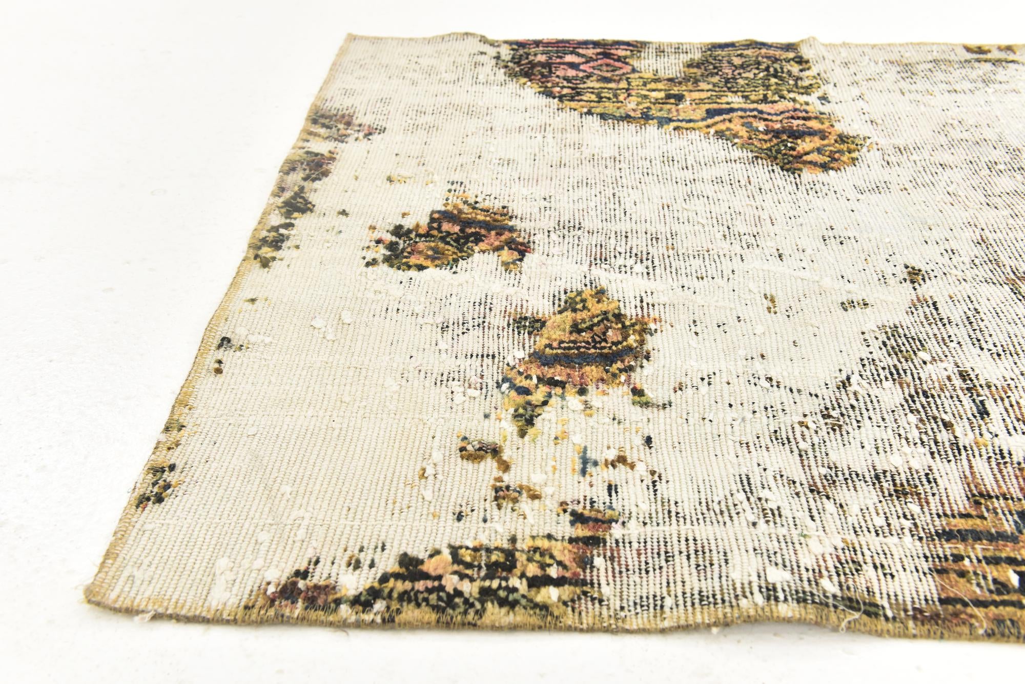3' x 4' 5 Hand Knotted Ultra Vintage Persian Wool Rug