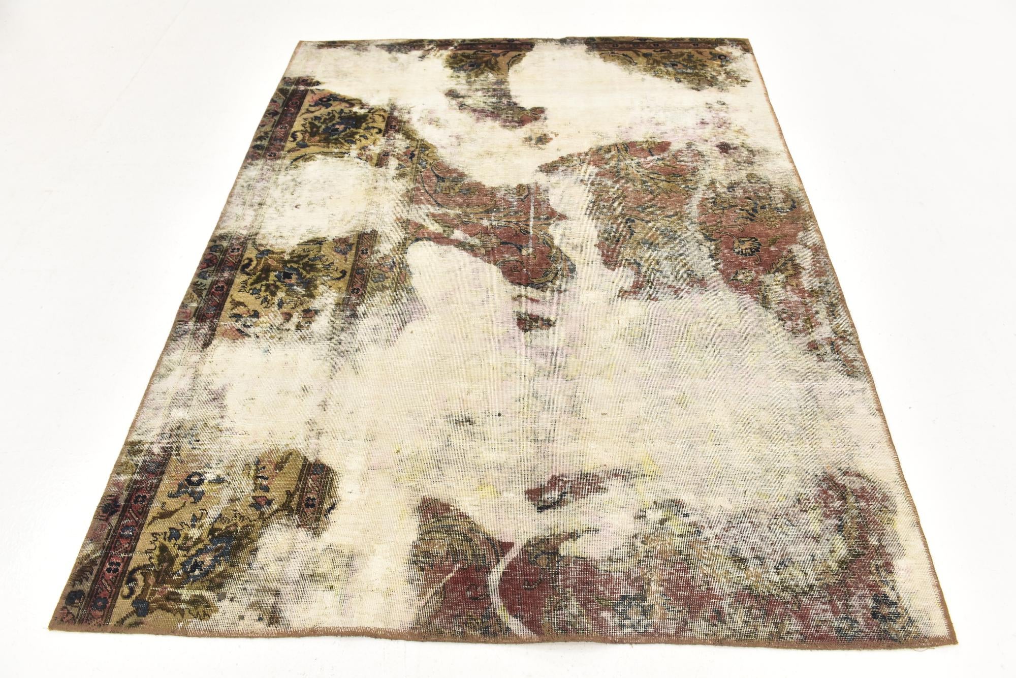 5' 3 x 6' 7 Hand Knotted Ultra Vintage Persian Wool Rug
