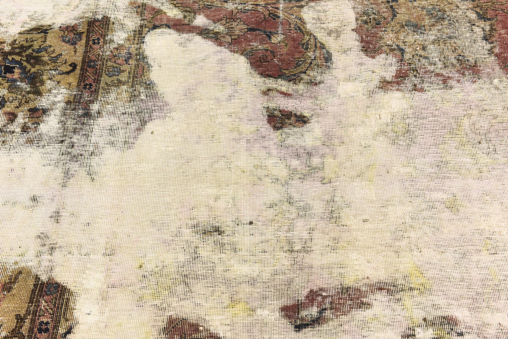 5' 3 x 6' 7 Hand Knotted Ultra Vintage Persian Wool Rug