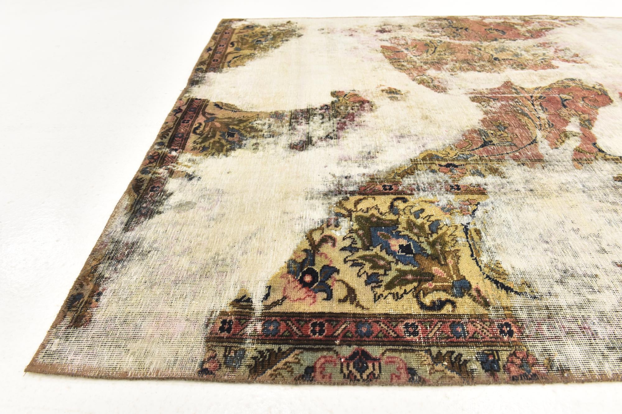 5' 3 x 6' 7 Hand Knotted Ultra Vintage Persian Wool Rug