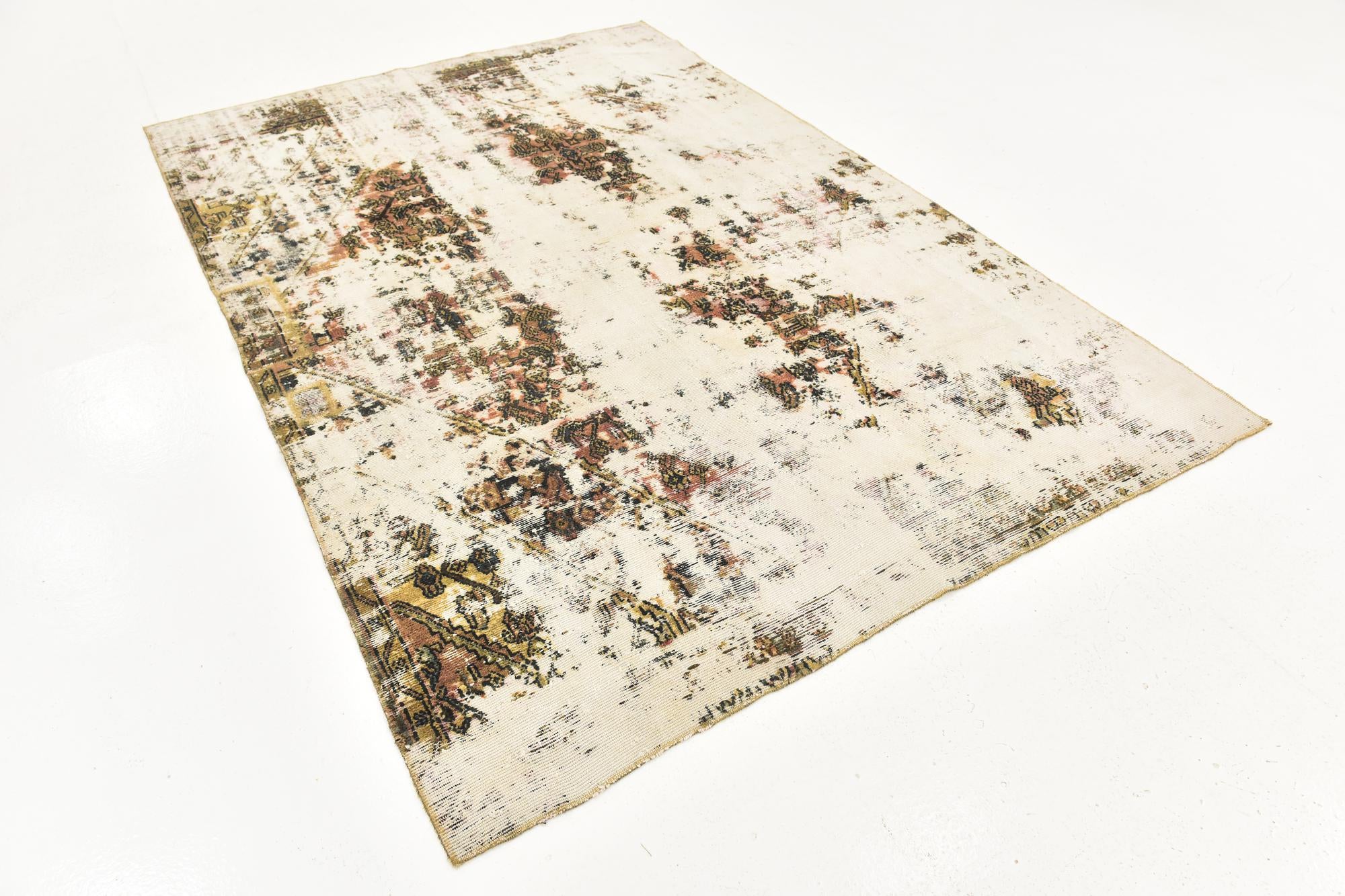 6' x 8' 8 Hand Knotted Ultra Vintage Persian Wool Rug