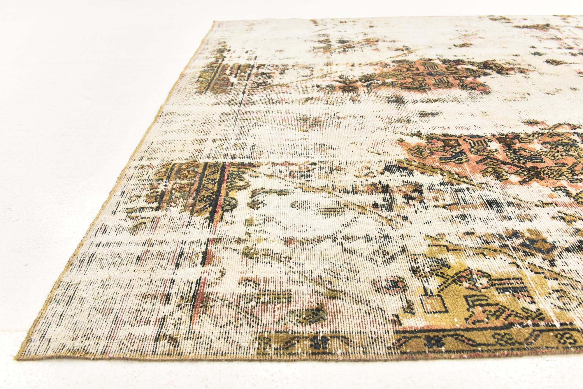 6' x 8' 8 Hand Knotted Ultra Vintage Persian Wool Rug