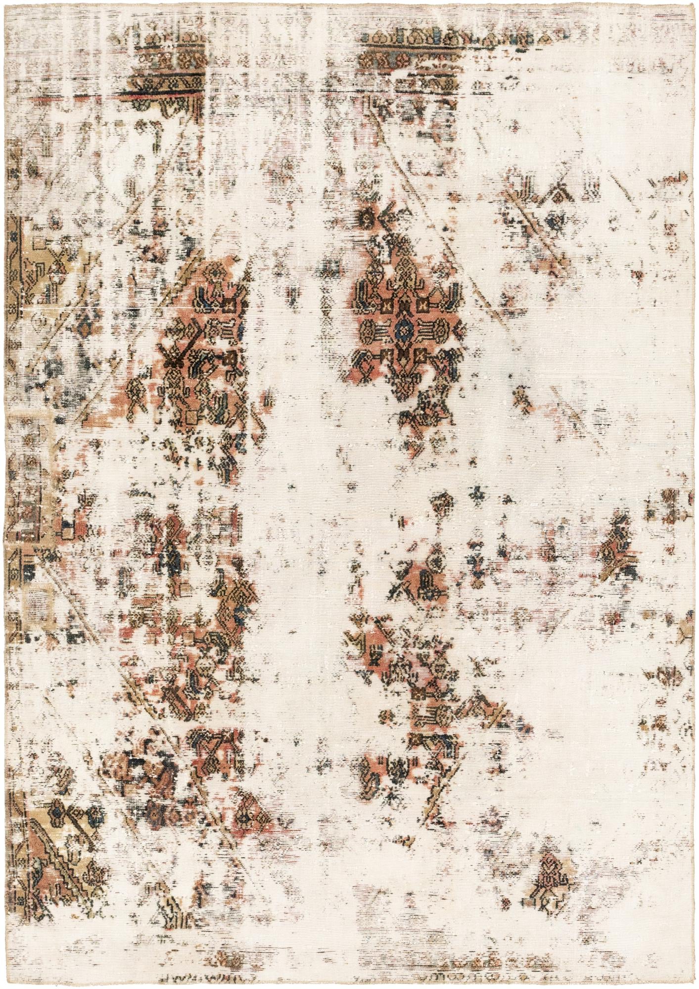 6' x 8' 8 Hand Knotted Ultra Vintage Persian Wool Rug