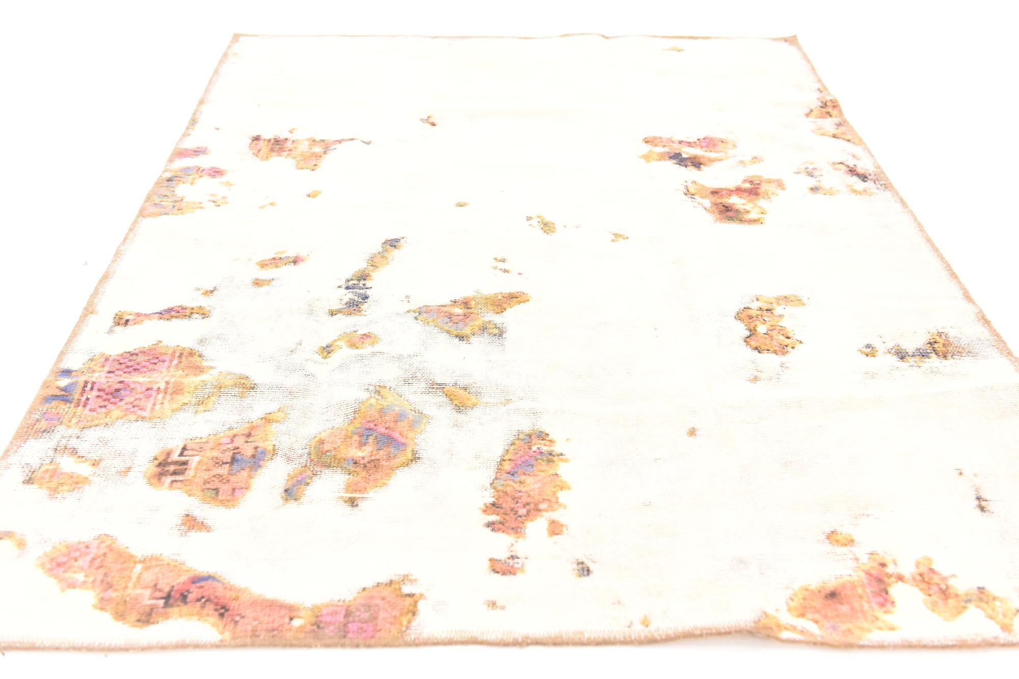 4' x 5' 9 Hand Knotted Ultra Vintage Persian Wool Rug
