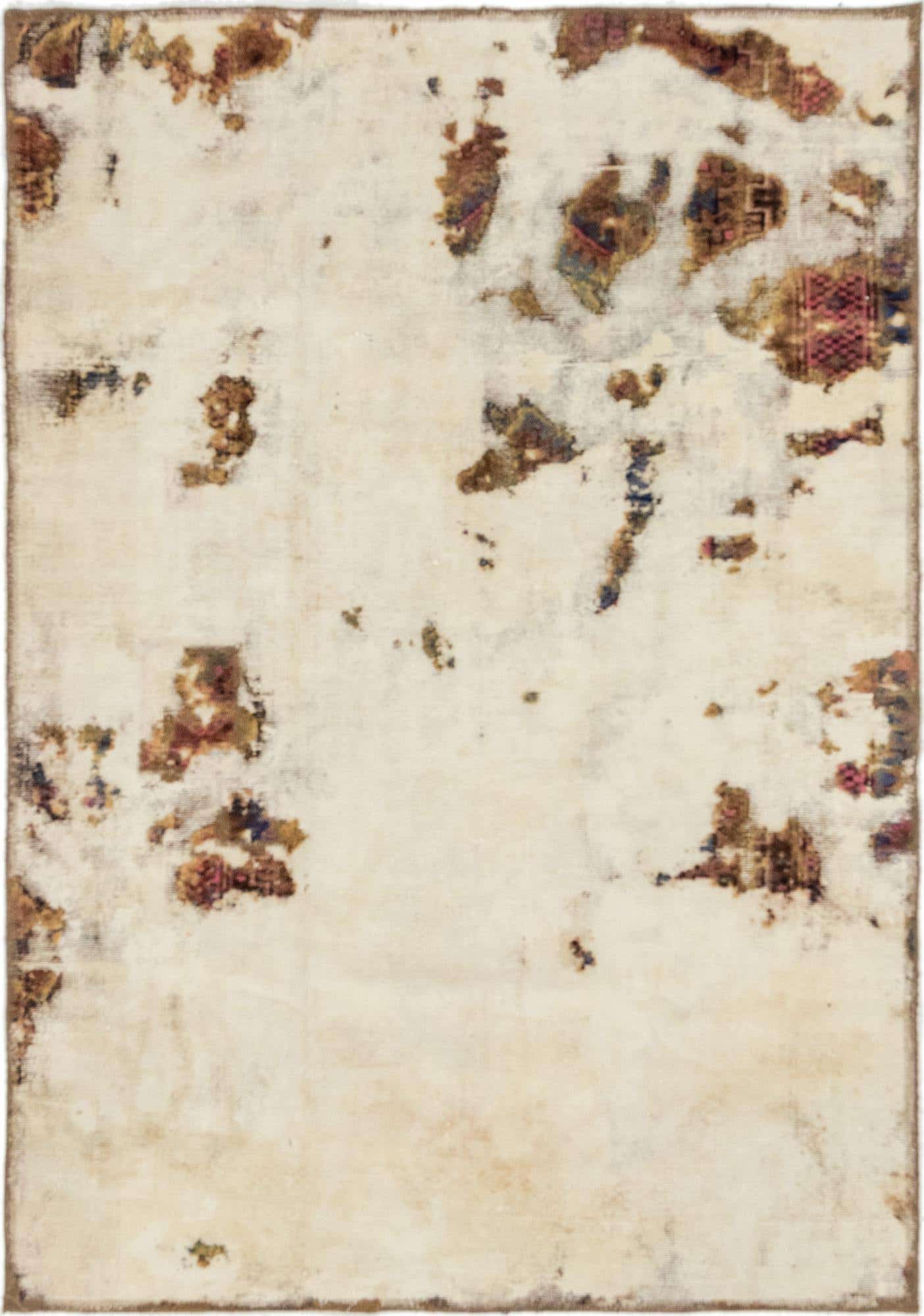 4' x 5' 9 Hand Knotted Ultra Vintage Persian Wool Rug