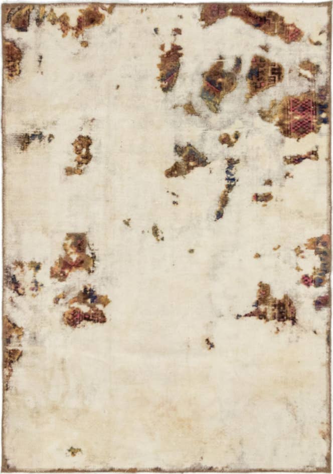 Detail image of 4' x 5' 9 Hand Knotted Ultra Vintage Persian Wool Rug
