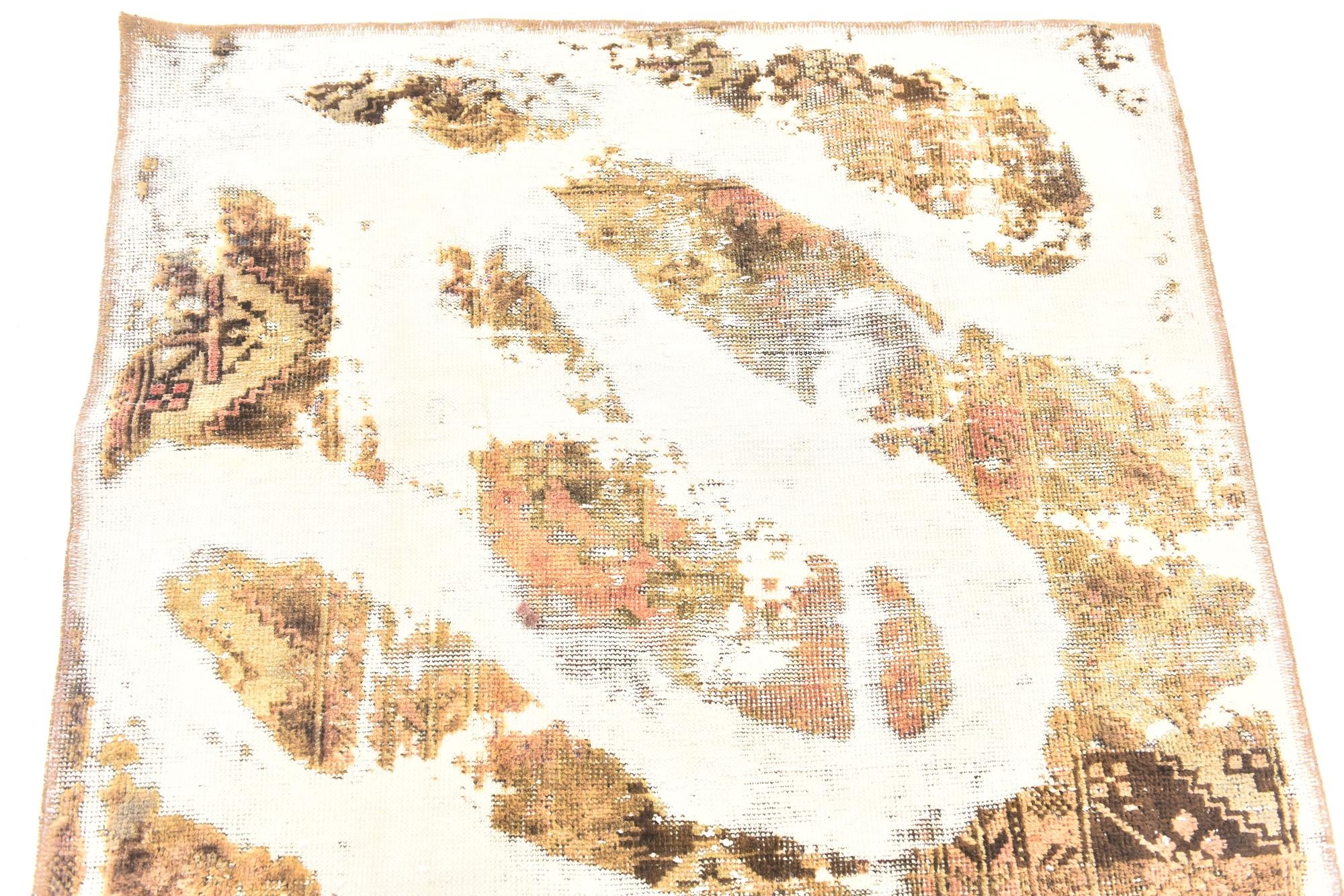 3' 7 x 5' 9 Hand Knotted Ultra Vintage Persian Wool Rug