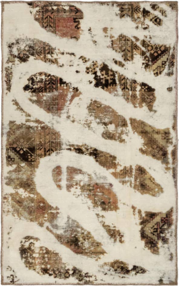 Detail image of 3' 7 x 5' 9 Hand Knotted Ultra Vintage Persian Wool Rug