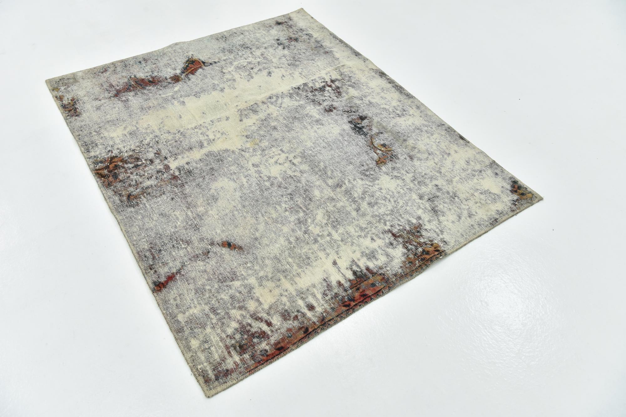 4' 4 x 5' 3 Hand Knotted Ultra Vintage Persian Wool Rug