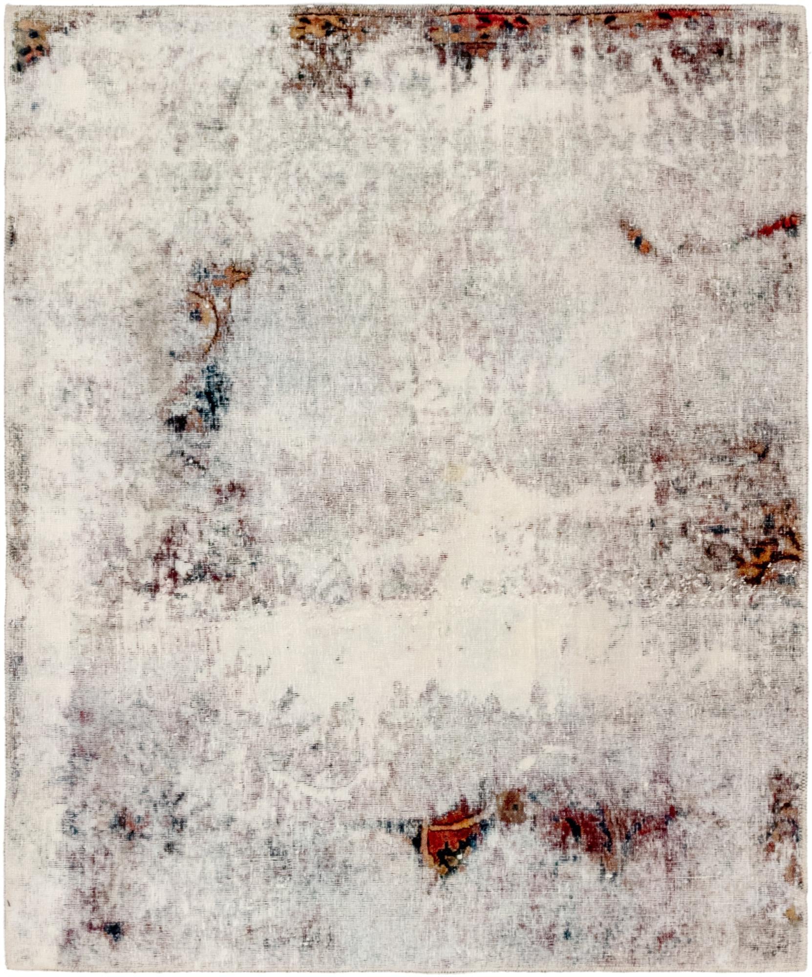 4' 4 x 5' 3 Hand Knotted Ultra Vintage Persian Wool Rug