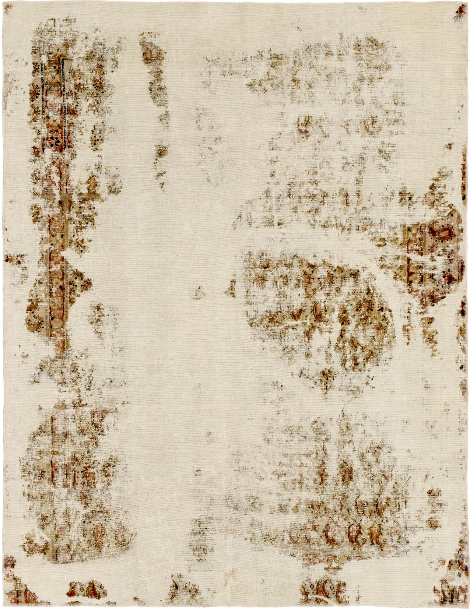 6' 10 x 9' 3 Hand Knotted Ultra Vintage Persian Wool Rug