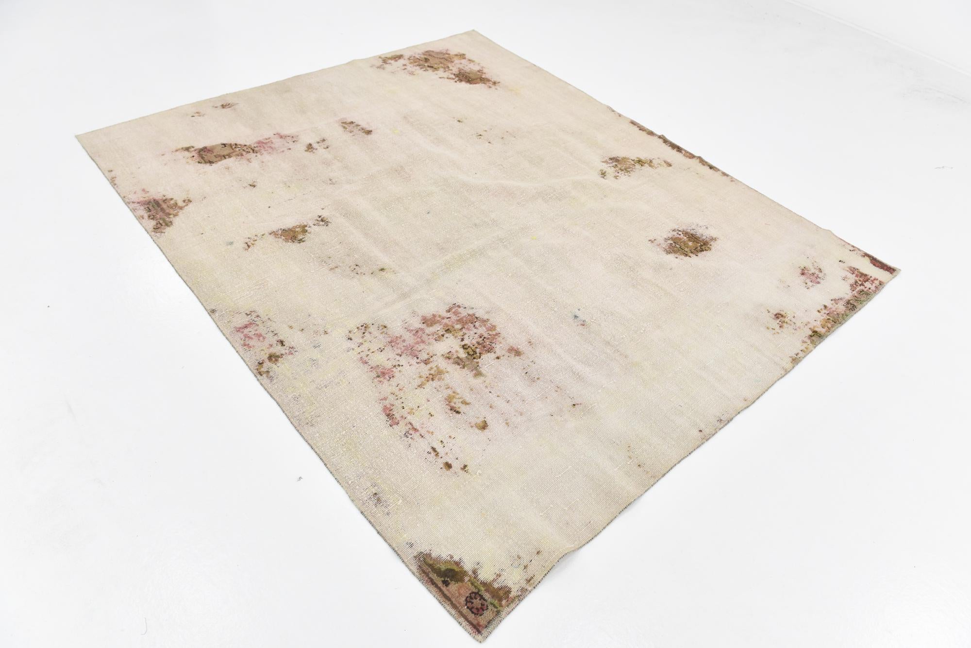 6' 5 x 7' 8 Hand Knotted Ultra Vintage Persian Wool Rug
