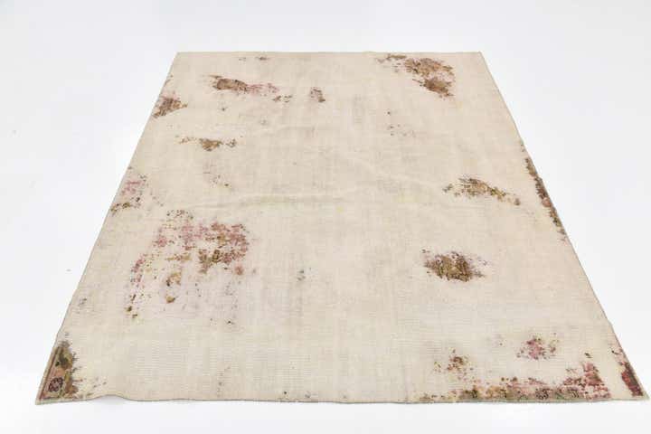 6' 5 x 7' 8 Hand Knotted Ultra Vintage Persian Wool Rug