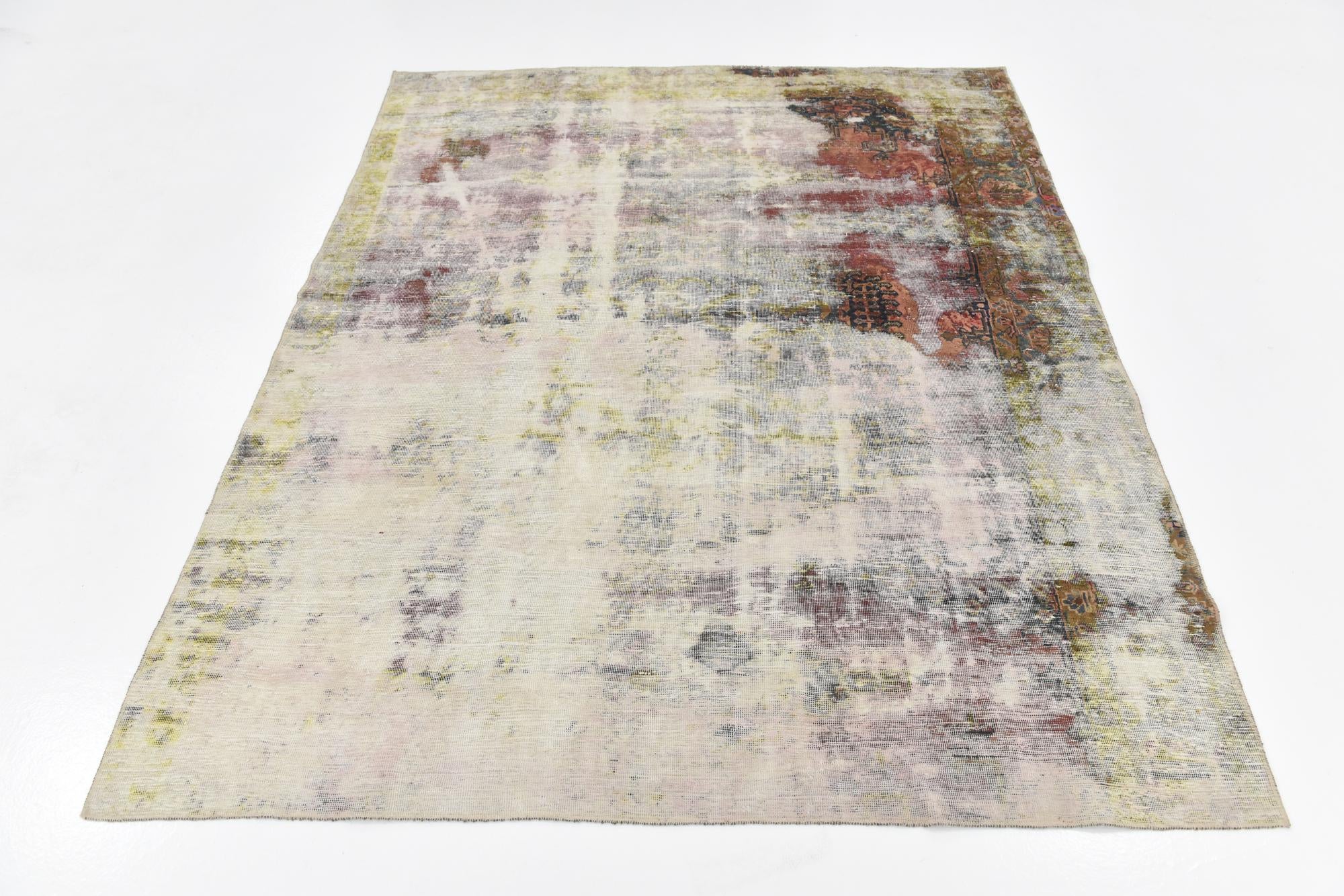 6' 3 x 7' 8 Hand Knotted Ultra Vintage Persian Wool Rug
