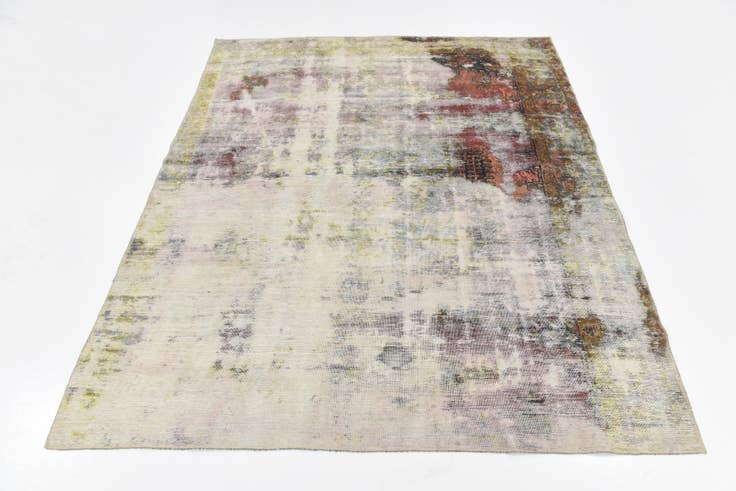 Detail image of 6' 3 x 7' 8 Hand Knotted Ultra Vintage Persian Wool Rug
