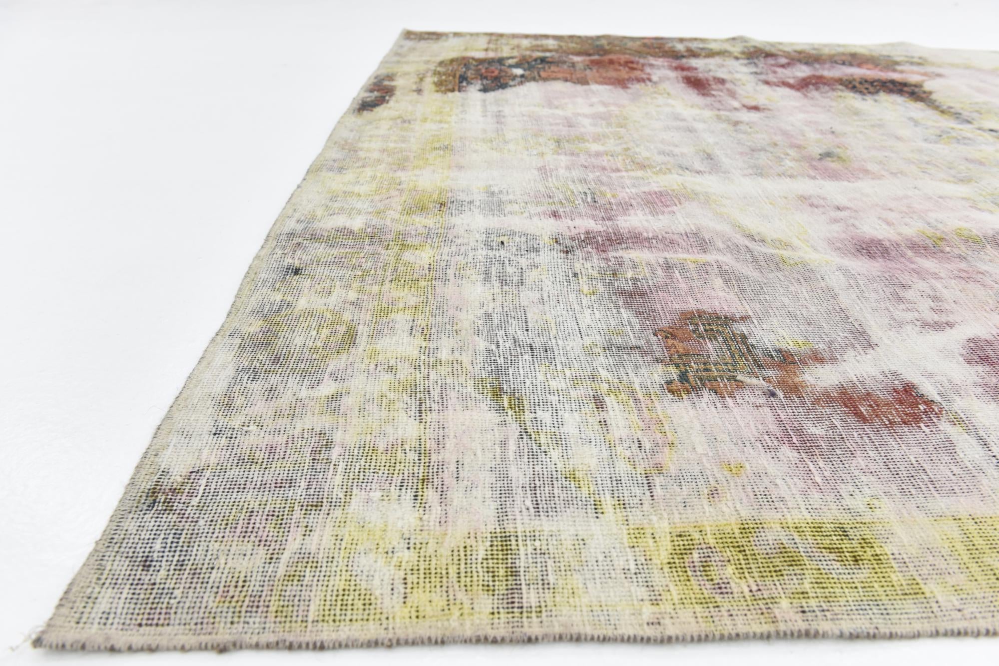 6' 3 x 7' 8 Hand Knotted Ultra Vintage Persian Wool Rug