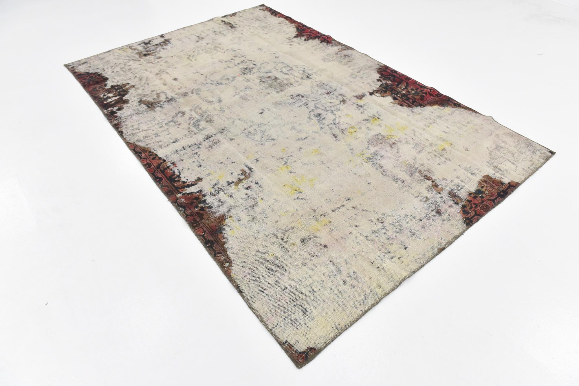 6' x 9' 3 Hand Knotted Ultra Vintage Persian Wool Rug