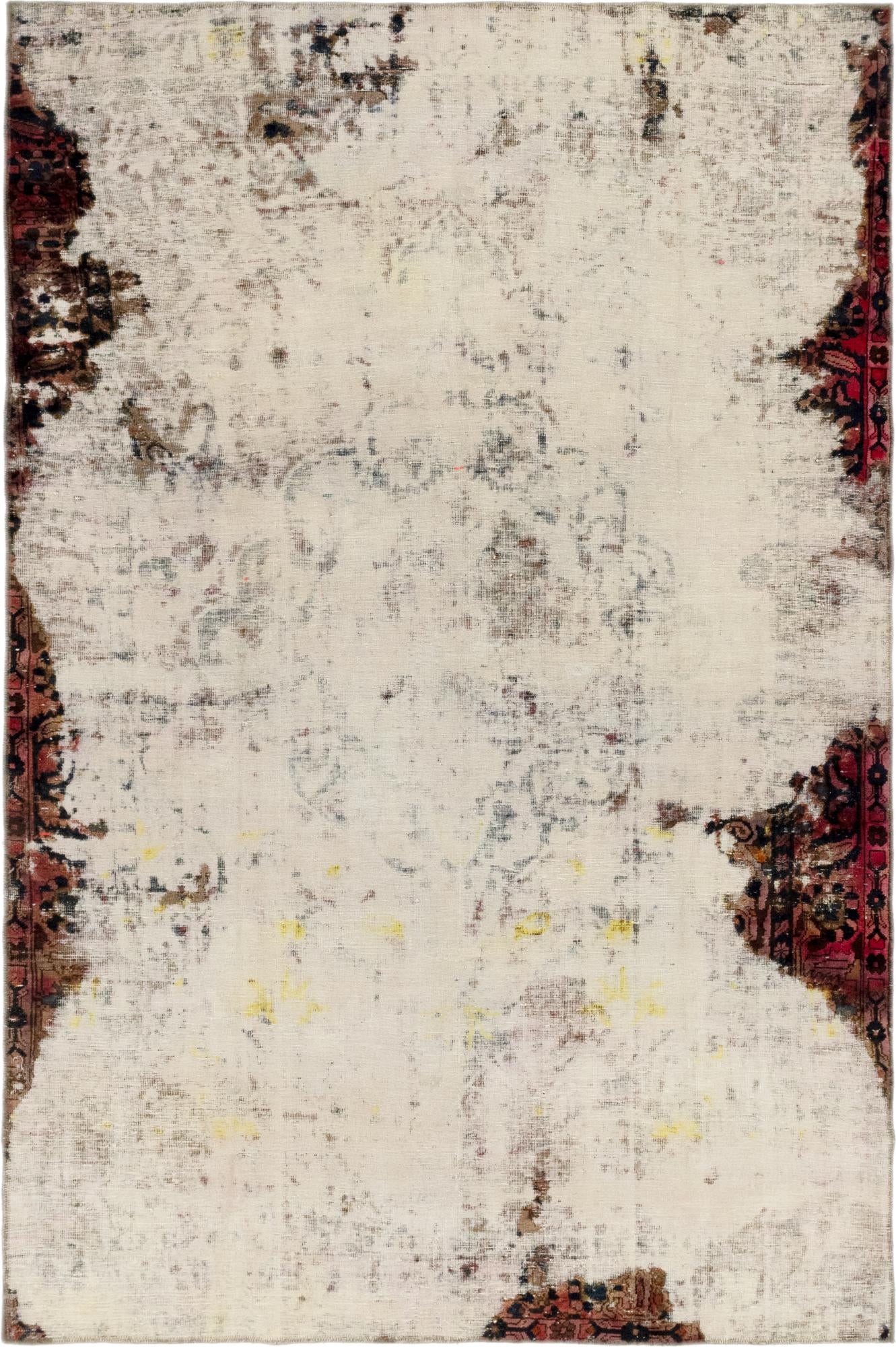6' x 9' 3 Hand Knotted Ultra Vintage Persian Wool Rug