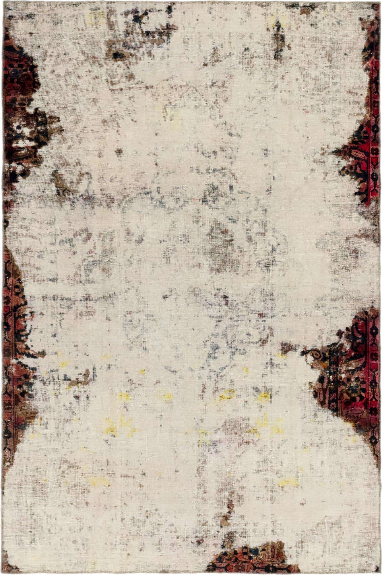 6' x 9' 3 Hand Knotted Ultra Vintage Persian Wool Rug