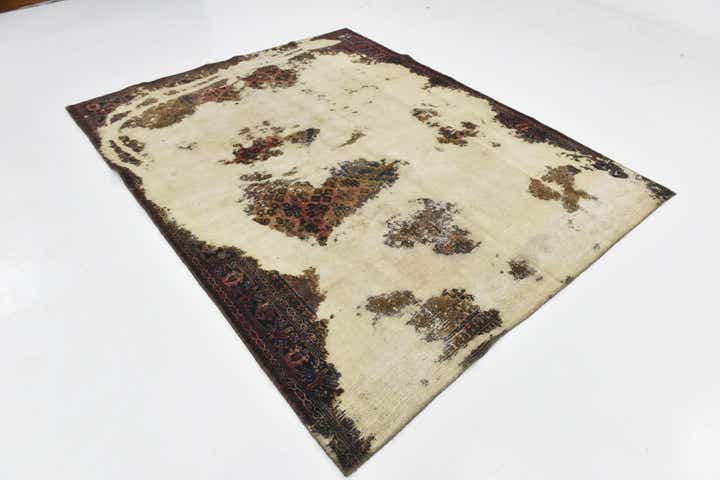 7' x 8' 9 Hand Knotted Ultra Vintage Persian Wool Rug