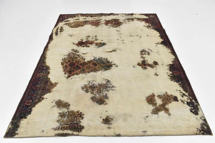 7' x 8' 9 Hand Knotted Ultra Vintage Persian Wool Rug