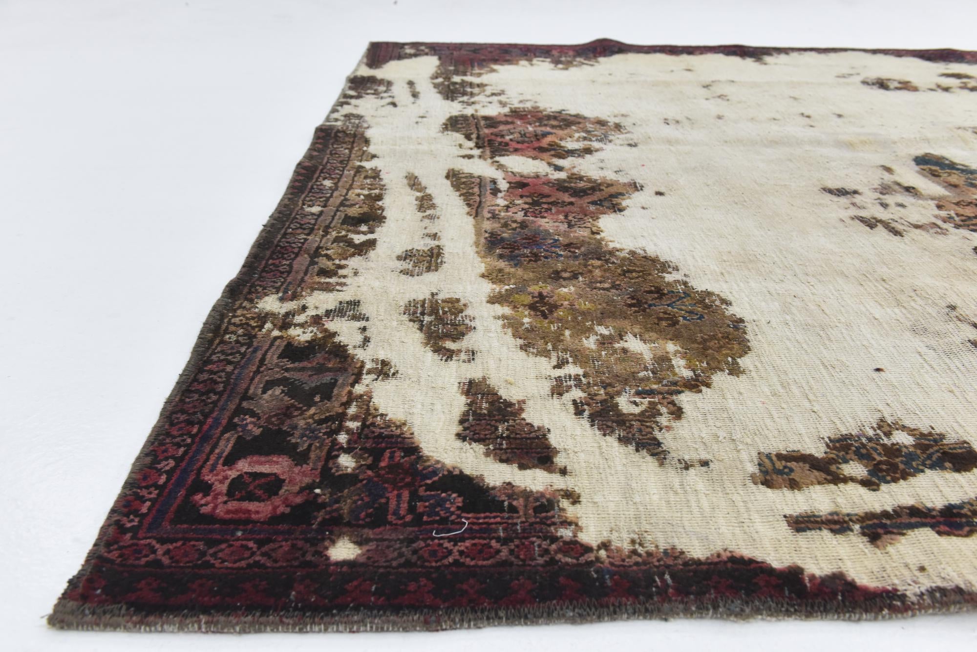 7' x 8' 9 Hand Knotted Ultra Vintage Persian Wool Rug