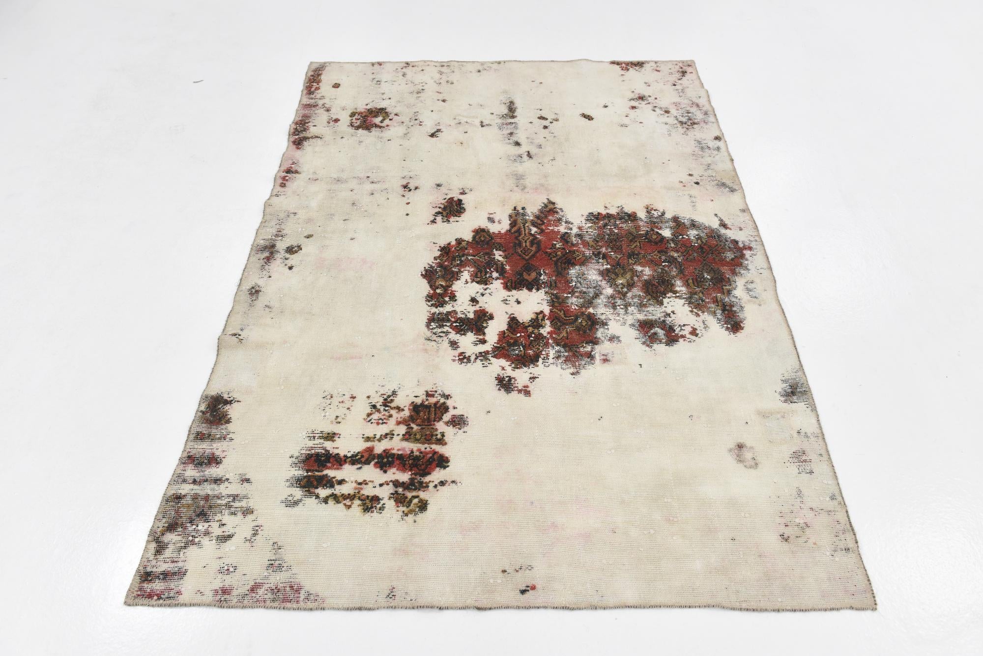 4' 7 x 6' 6 Hand Knotted Ultra Vintage Persian Wool Rug
