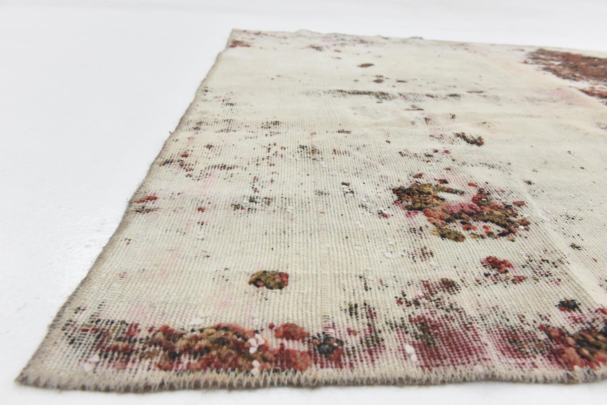 4' 7 x 6' 6 Hand Knotted Ultra Vintage Persian Wool Rug