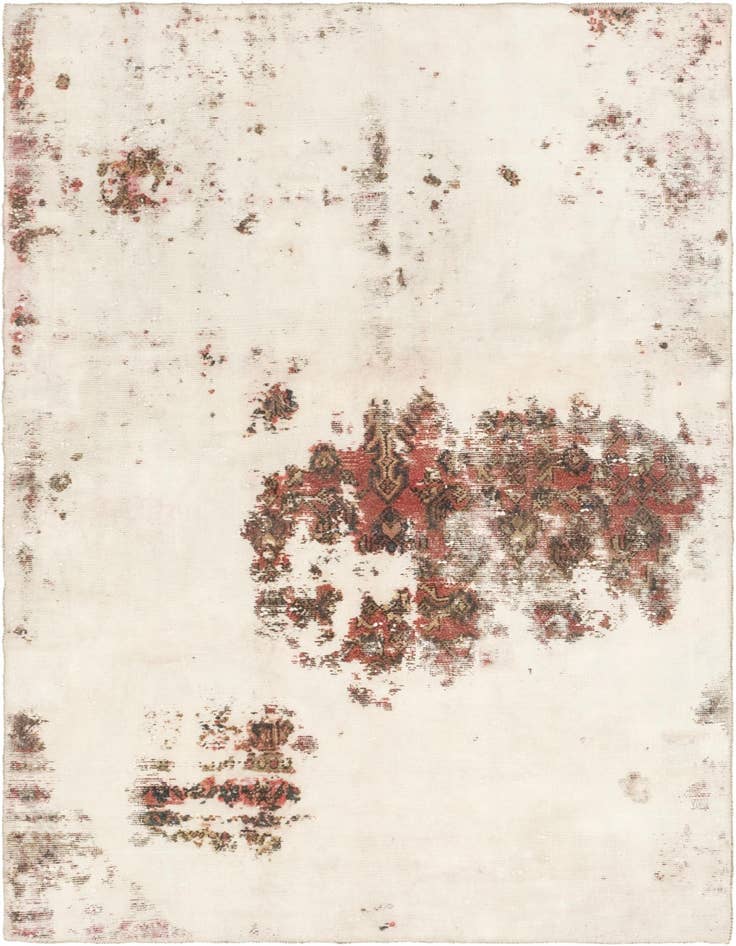 Detail image of 4' 7 x 6' 6 Hand Knotted Ultra Vintage Persian Wool Rug