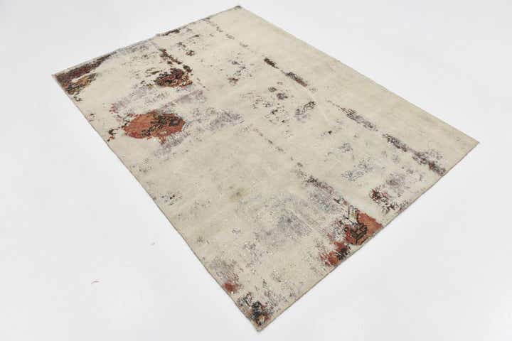 4' 9 x 6' 5 Hand Knotted Ultra Vintage Persian Wool Rug