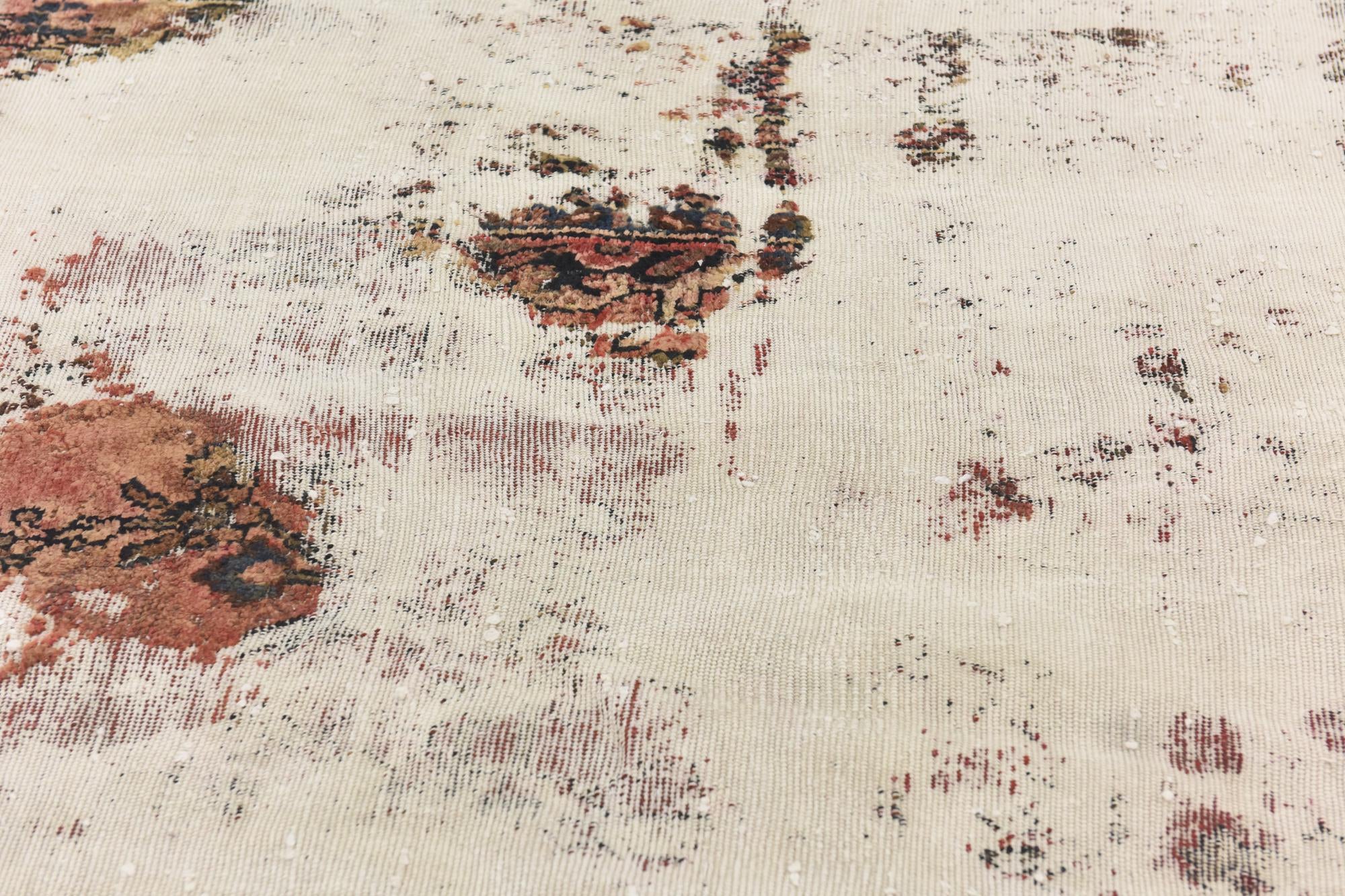 4' 9 x 6' 5 Hand Knotted Ultra Vintage Persian Wool Rug
