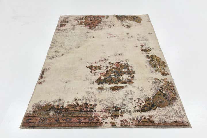 4' 9 x 6' 5 Hand Knotted Ultra Vintage Persian Wool Rug