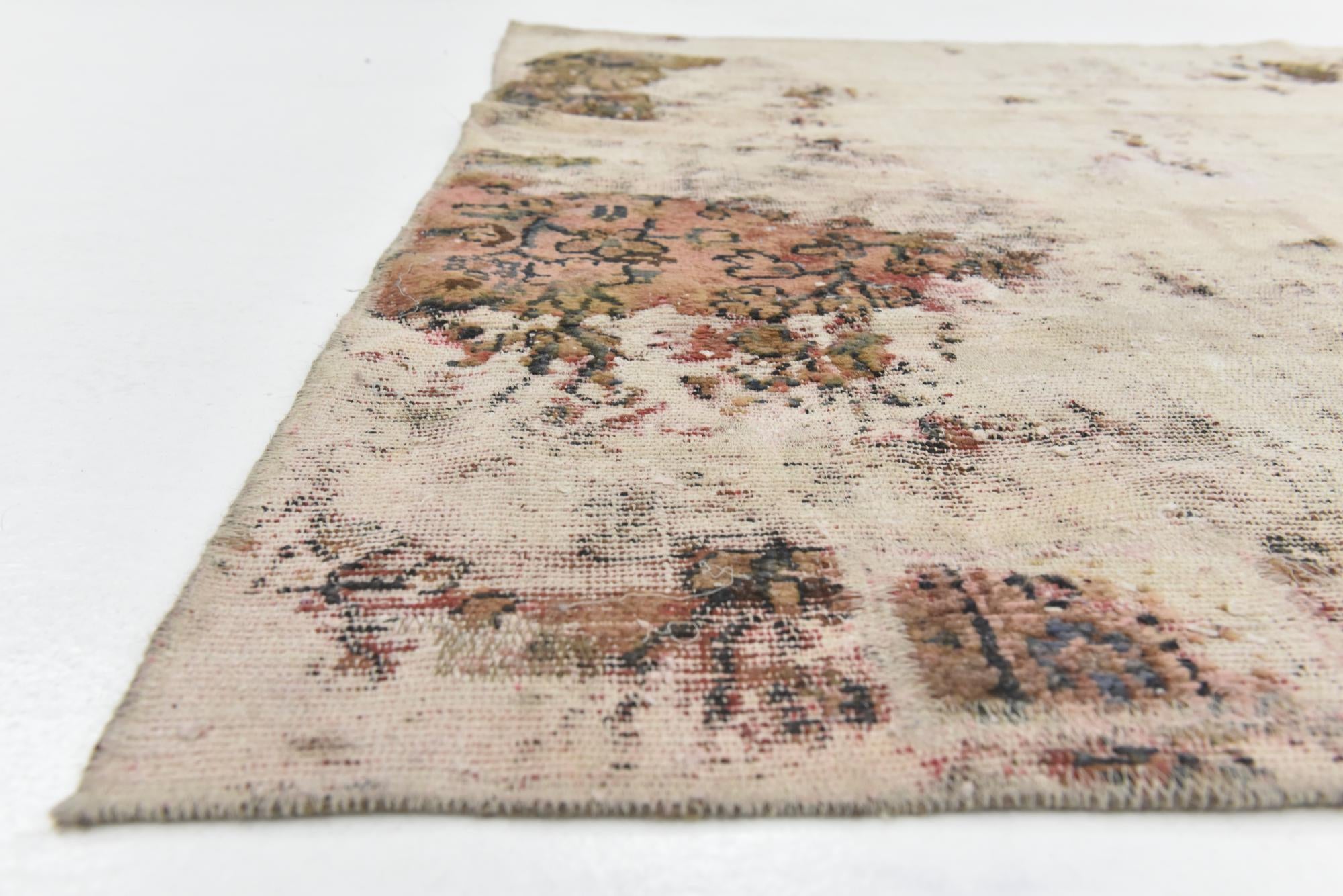 4' 9 x 6' 5 Hand Knotted Ultra Vintage Persian Wool Rug