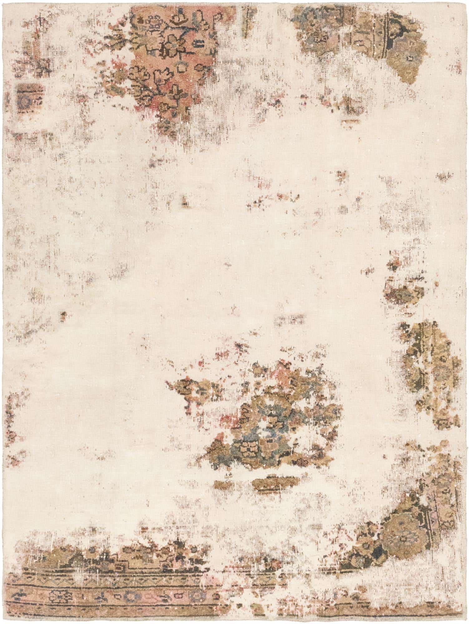 4' 9 x 6' 5 Hand Knotted Ultra Vintage Persian Wool Rug