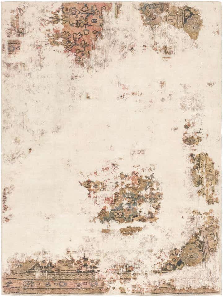 4' 9 x 6' 5 Hand Knotted Ultra Vintage Persian Wool Rug