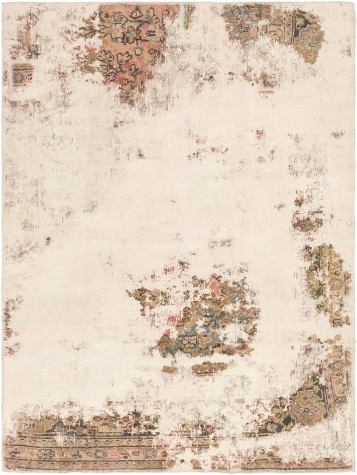 Detail image of 4' 9 x 6' 5 Hand Knotted Ultra Vintage Persian Wool Rug